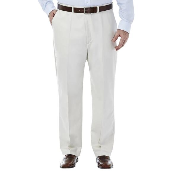 Haggar Men's Work to Weekend Classic Fit Pleated Khaki Pants String Size 42x30 - Picture 1 of 7